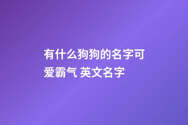 有什么狗狗的名字可爱霸气 英文名字